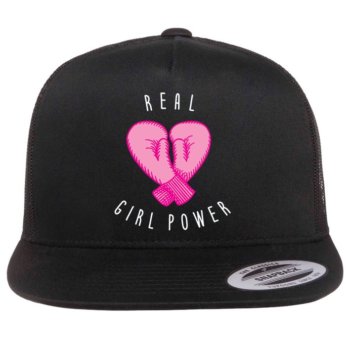 Real Girl Power Boxing  Flat Bill Trucker Hat