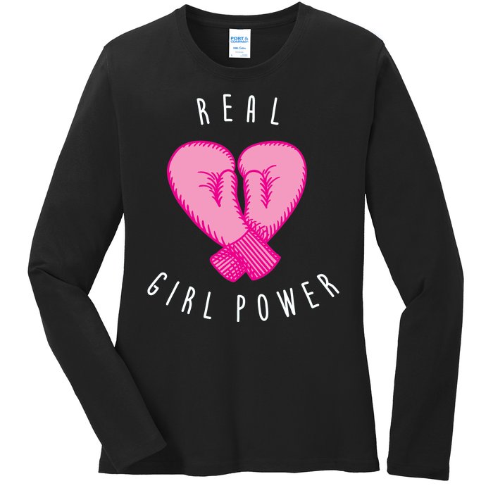 Real Girl Power Boxing  Ladies Long Sleeve Shirt