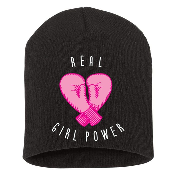 Real Girl Power Boxing  Short Acrylic Beanie