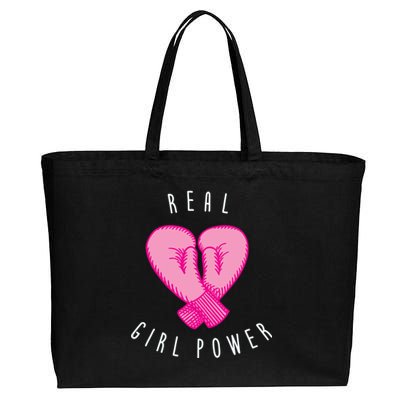 Real Girl Power Boxing  Cotton Canvas Jumbo Tote