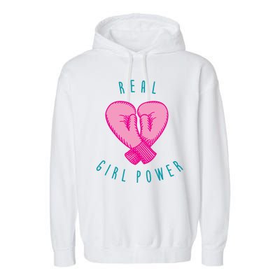 Real Girl Power Boxing  Garment-Dyed Fleece Hoodie