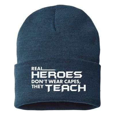 Real Heroes Don't Wear Capes They Teach Sustainable Knit Beanie