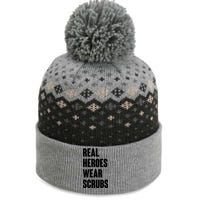 Real Heroes Wear Scrubs Support The Baniff Cuffed Pom Beanie