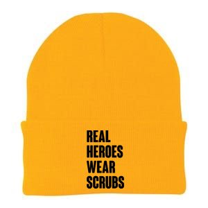 Real Heroes Wear Scrubs Support Knit Cap Winter Beanie