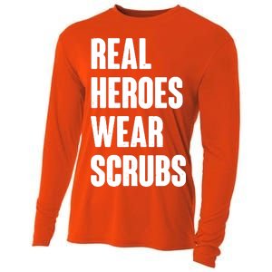 Real Heroes Wear Scrubs Support Cooling Performance Long Sleeve Crew