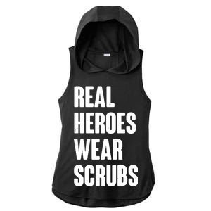 Real Heroes Wear Scrubs Support Ladies PosiCharge Tri-Blend Wicking Draft Hoodie Tank