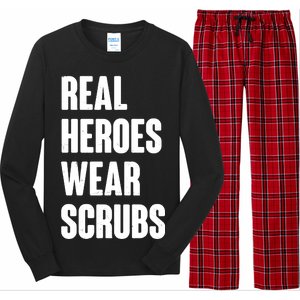 Real Heroes Wear Scrubs Support Long Sleeve Pajama Set