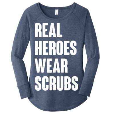 Real Heroes Wear Scrubs Support Women's Perfect Tri Tunic Long Sleeve Shirt