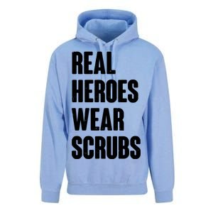 Real Heroes Wear Scrubs Support Unisex Surf Hoodie