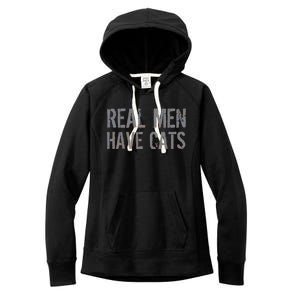 Real Men Have Cats Funny Women's Fleece Hoodie