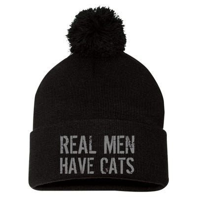 Real Men Have Cats Funny Pom Pom 12in Knit Beanie