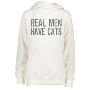 Real Men Have Cats Funny Womens Funnel Neck Pullover Hood