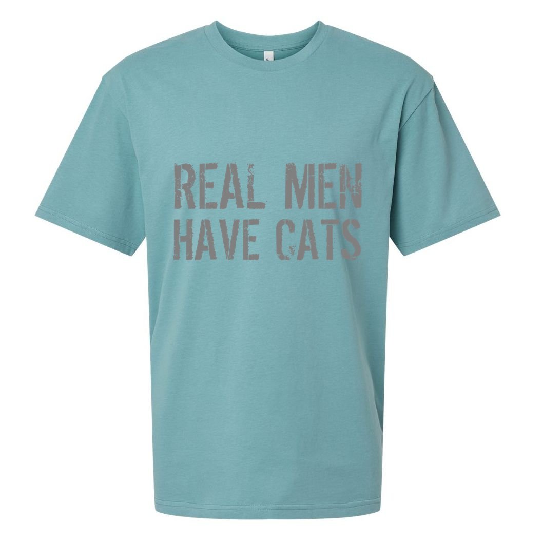 Real Men Have Cats Funny Sueded Cloud Jersey T-Shirt