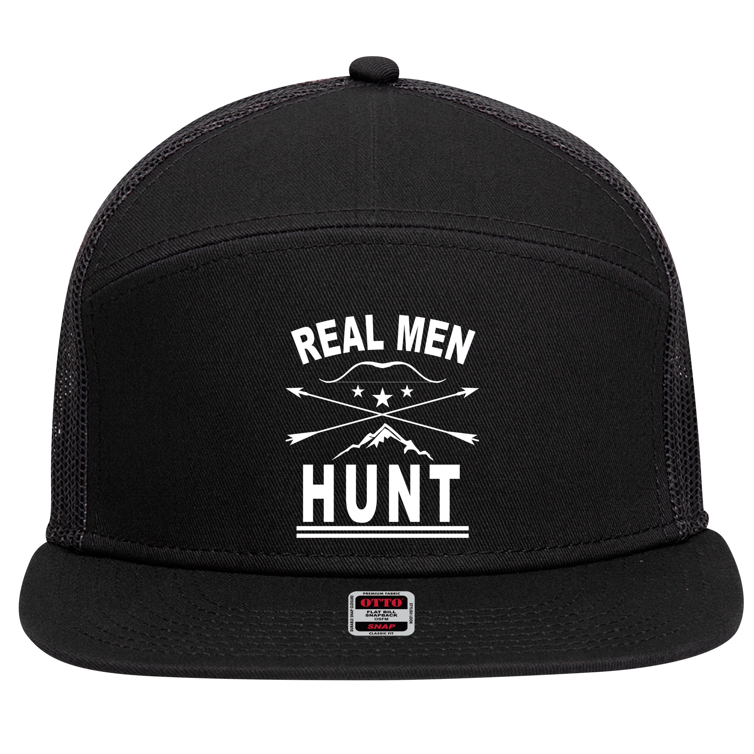 Real Men Hunt 7 Panel Mesh Trucker Snapback Hat