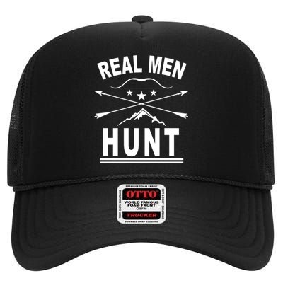 Real Men Hunt High Crown Mesh Back Trucker Hat