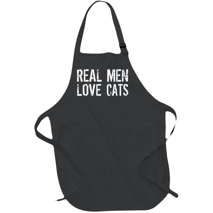 Real Men Love Cats Full-Length Apron With Pockets