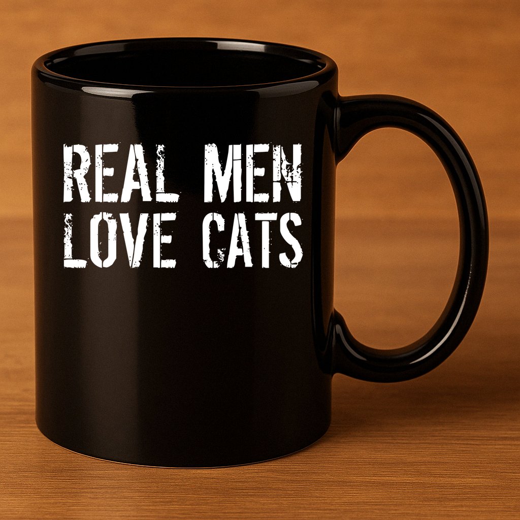 Real Men Love Cats 11oz C Handle Ceramic Mug
