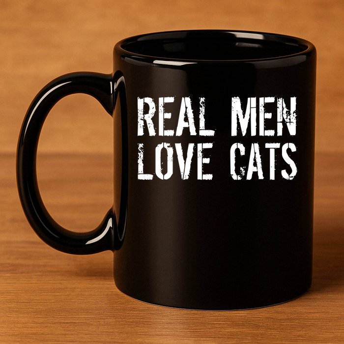 Real Men Love Cats 11oz C Handle Ceramic Mug