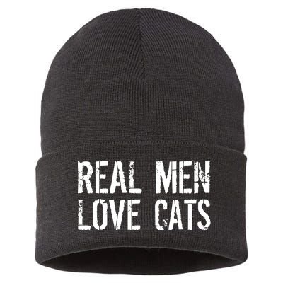 Real Men Love Cats Sustainable Knit Beanie