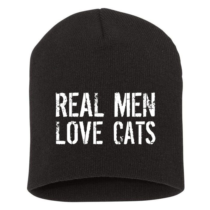 Real Men Love Cats Short Acrylic Beanie