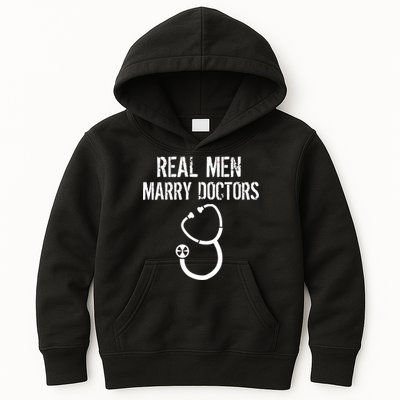 Real Men Marry Doctors Funny Kids Hoodie