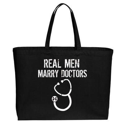 Real Men Marry Doctors Funny Cotton Canvas Jumbo Tote