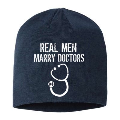 Real Men Marry Doctors Funny Sustainable Beanie