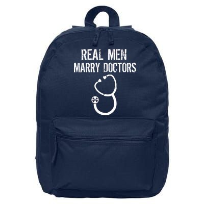 Real Men Marry Doctors Funny 16 in Basic Backpack