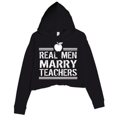 Real Men Marry Teachers Crop Fleece Hoodie