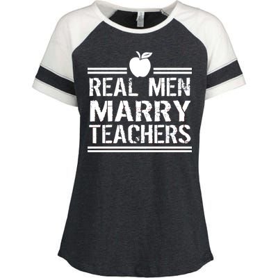 Real Men Marry Teachers Enza Ladies Jersey Colorblock Tee