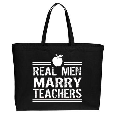 Real Men Marry Teachers Cotton Canvas Jumbo Tote