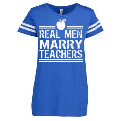 Real Men Marry Teachers Enza Ladies Jersey Football T-Shirt