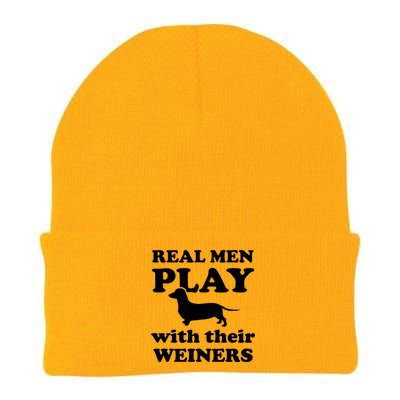 Real Men Play With Their Wieners Knit Cap Winter Beanie