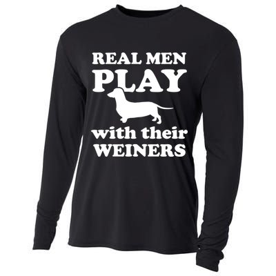 Real Men Play With Their Wieners Cooling Performance Long Sleeve Crew