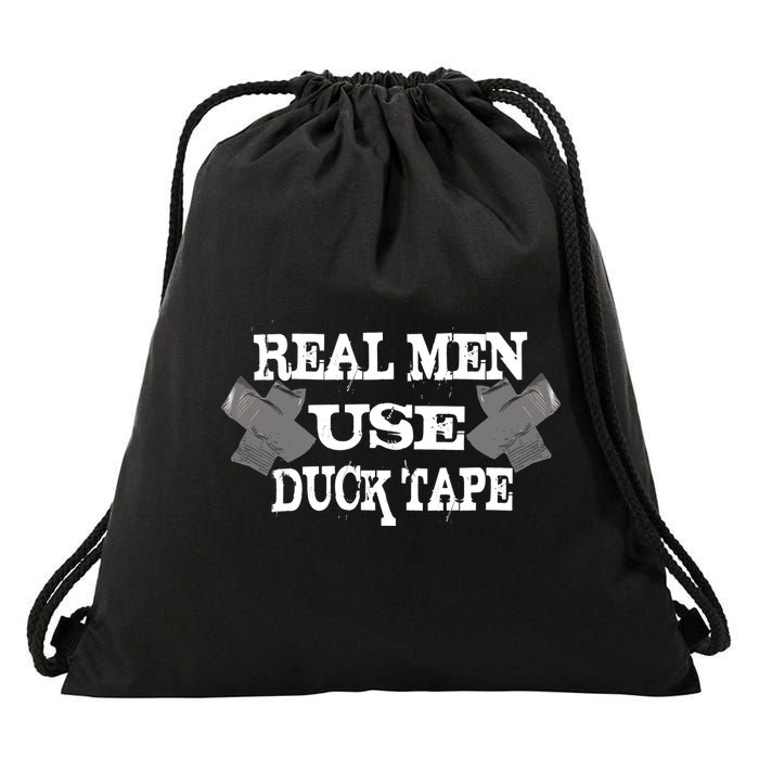 Real Men Use Duck Tape Drawstring Bag