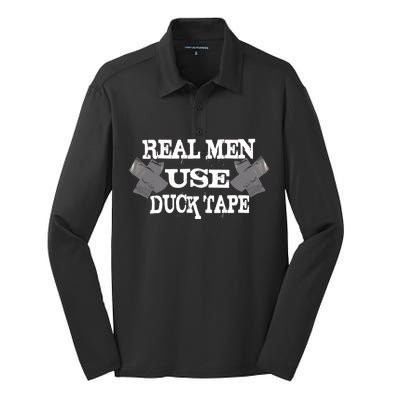 Real Men Use Duck Tape Silk Touch Performance Long Sleeve Polo