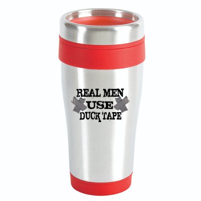 Real Men Use Duck Tape 16oz Travel Tumbler