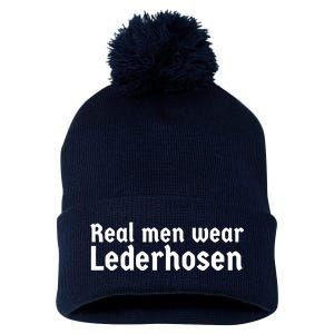 Real Men Wear Lederhosen Pom Pom 12in Knit Beanie