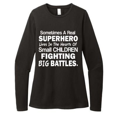 Real Superhero Hearts of Children Fighting Big Battles Womens CVC Long Sleeve Shirt