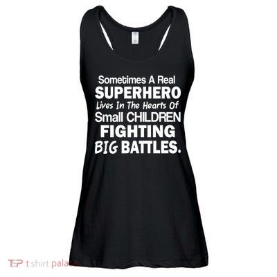 Real Superhero Hearts of Children Fighting Big Battles Ladies Essential Flowy Tank