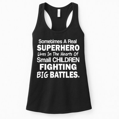 Real Superhero Hearts of Children Fighting Big Battles Womens Tank Top