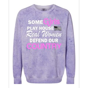 Real Women Defend Our Country Colorblast Crewneck Sweatshirt