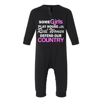 Real Women Defend Our Country Infant Fleece One Piece