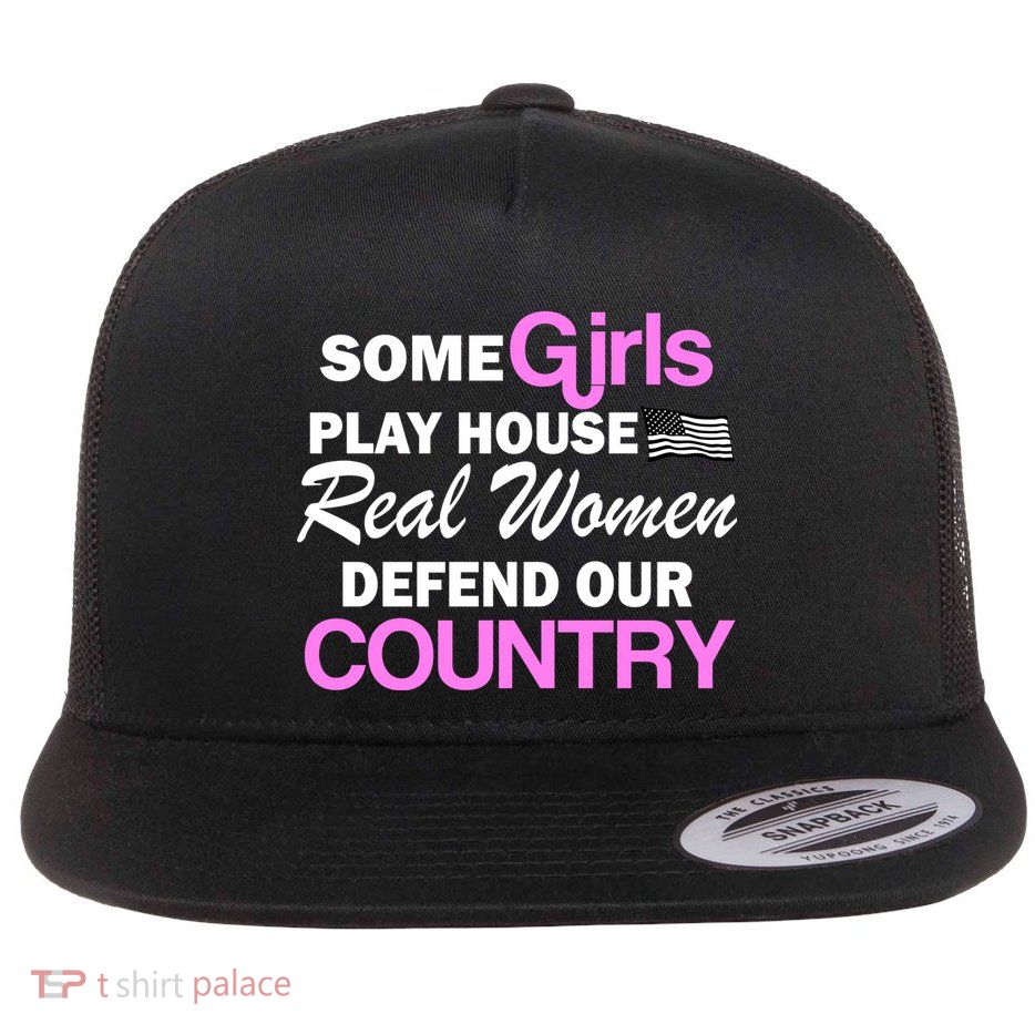 Real Women Defend Our Country Flat Bill Trucker Hat