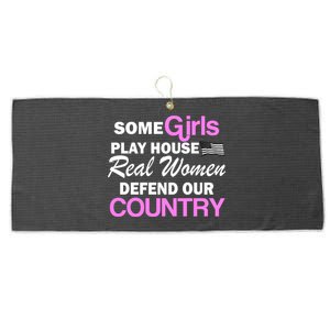 Real Women Defend Our Country Large Microfiber Waffle Golf Towel