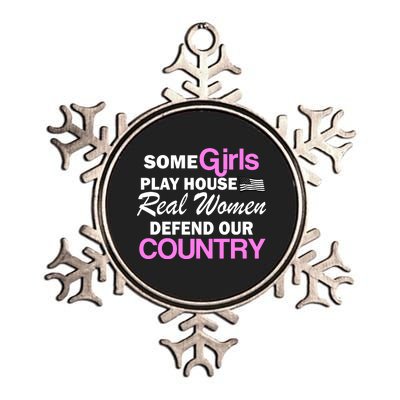 Real Women Defend Our Country Metallic Star Ornament