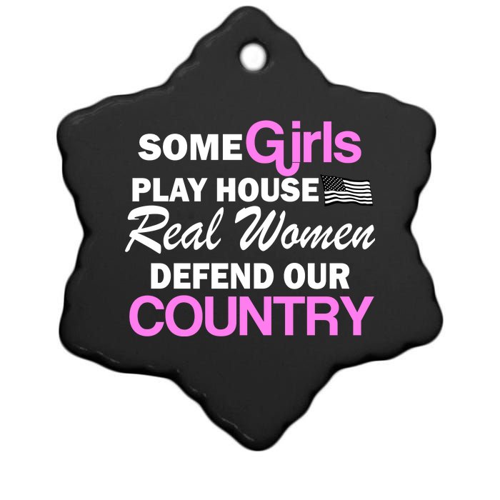 Real Women Defend Our Country Ceramic Star Ornament