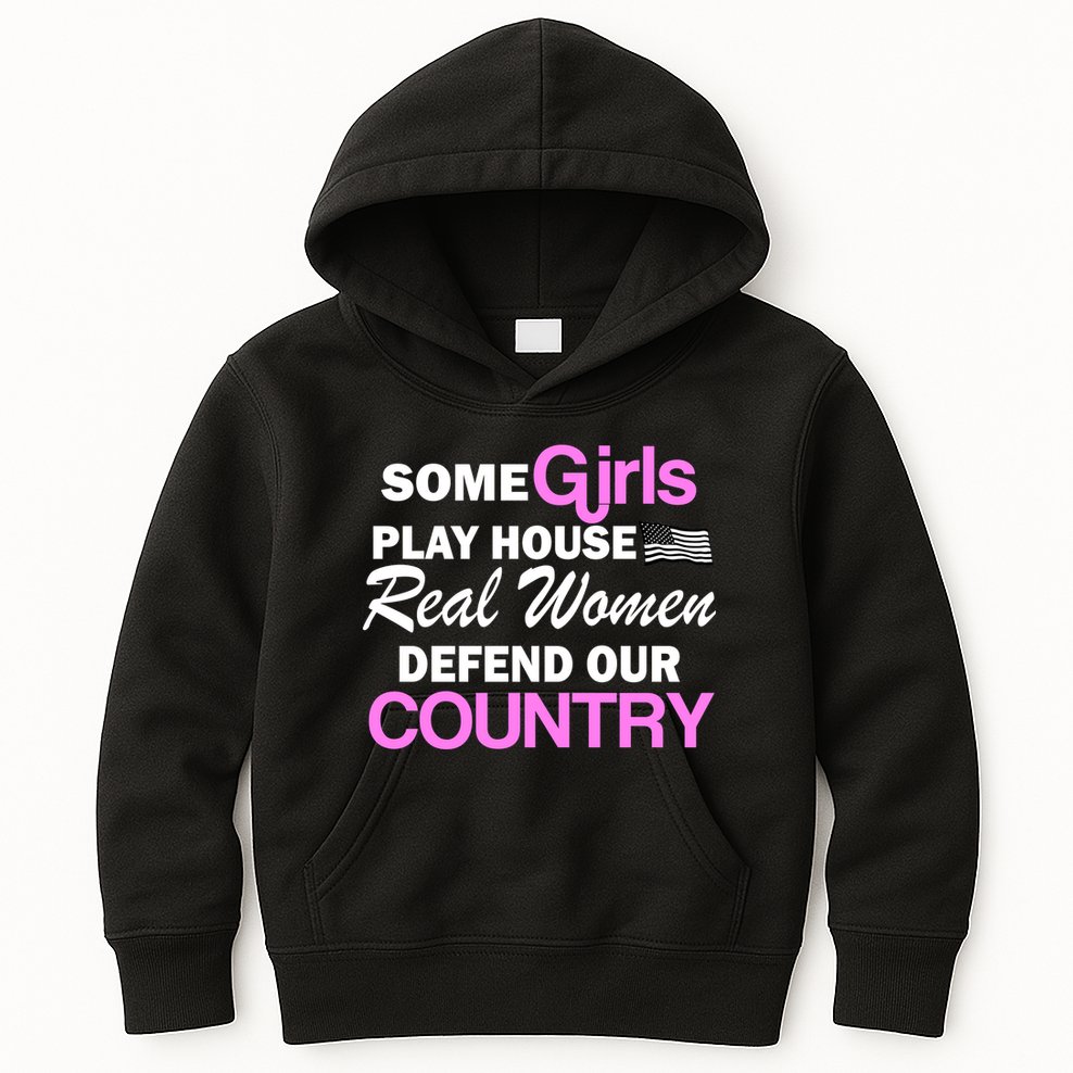 Real Women Defend Our Country Kids Hoodie