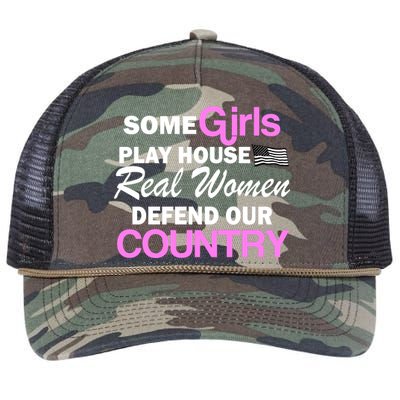 Real Women Defend Our Country Retro Rope Trucker Hat Cap