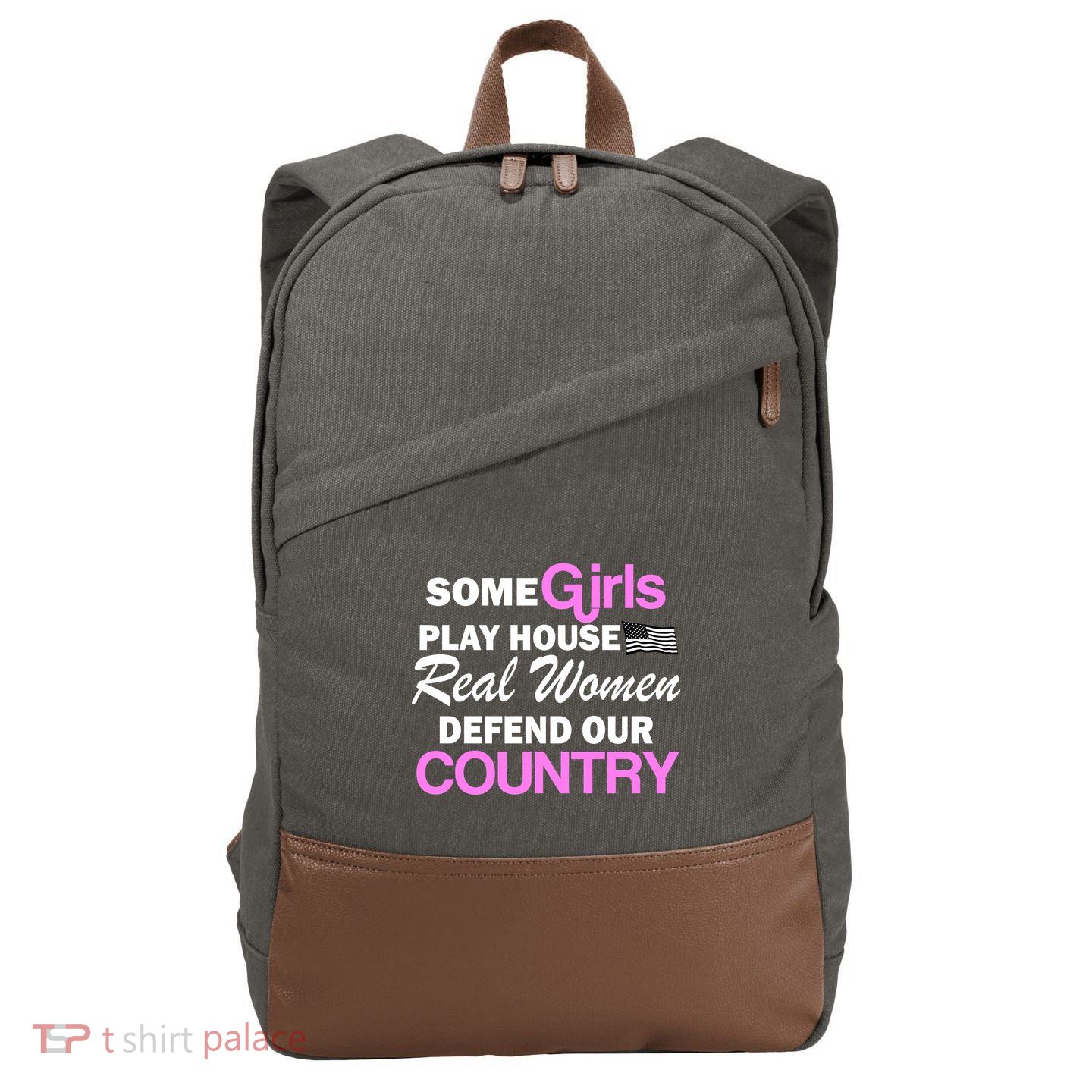 Real Women Defend Our Country Cotton Canvas Backpack